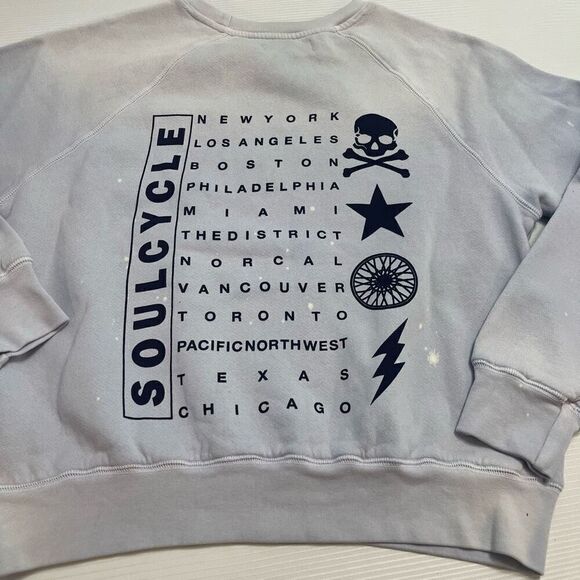 Soul Cycle Grey Blue Crewneck Sweatshirt Size Small - Picture 2 of 11